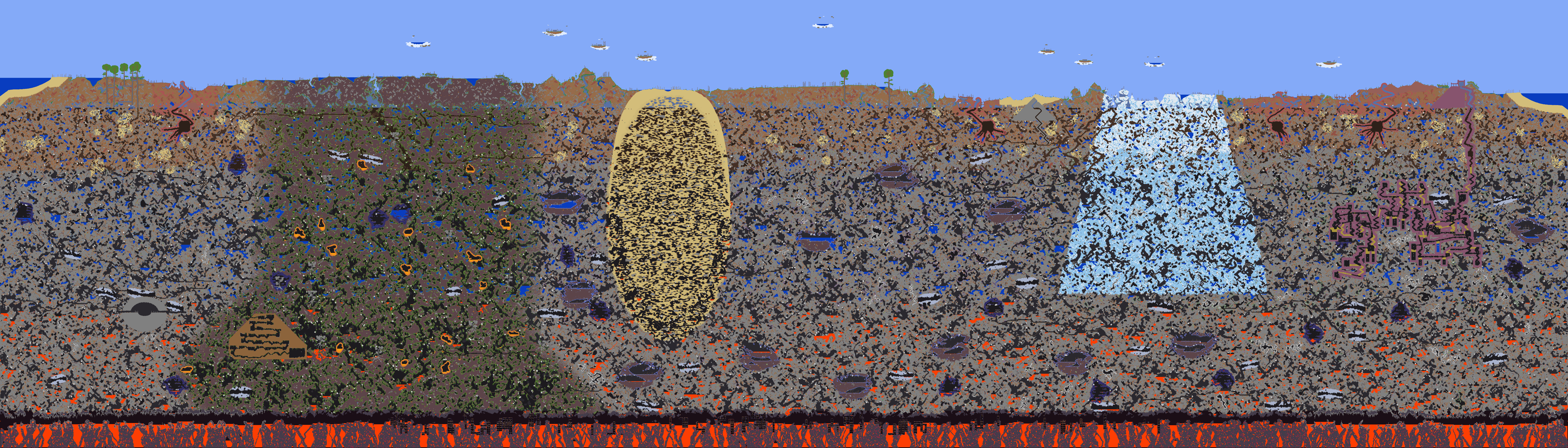 Map of the Terraria world